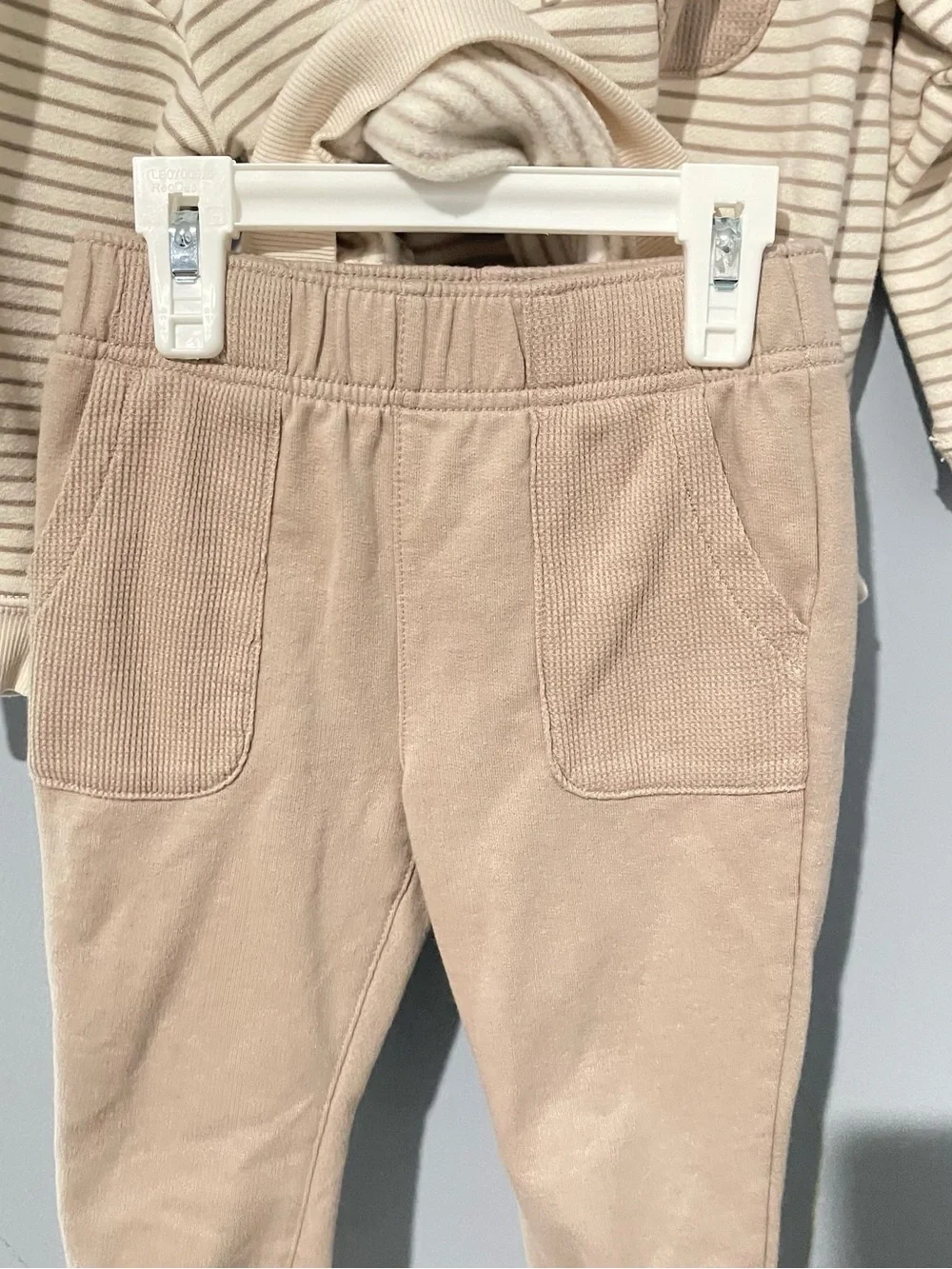 Carter's Toddler Striped Half-Zip Set - Cream & Tan